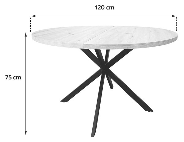 JEDÁLENSKÝ STÔL, sivá, 120/120/75 cm MID.YOU - Stoly, Online Only