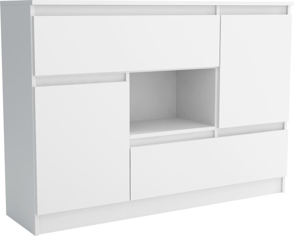Komoda s 2 zásuvkami, farba: biela, A: 120 x 85 x 30 cm