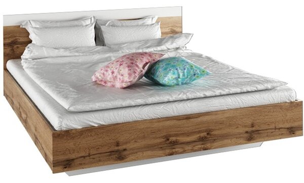 Manželská posteľ 160 cm Gaila (dub wotan + biela). Vlastná spoľahlivá doprava až k Vám domov. 1015394