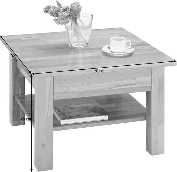 KONFERENČNÝ STOLÍK, farba buka, drevo, 70/70/45 cm Linea Natura - Stolíky do obývačky, Online Only