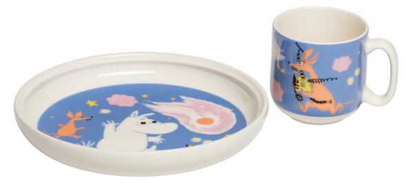 Set hrnčeka a taniera Moomin Space adventure, darčekový box