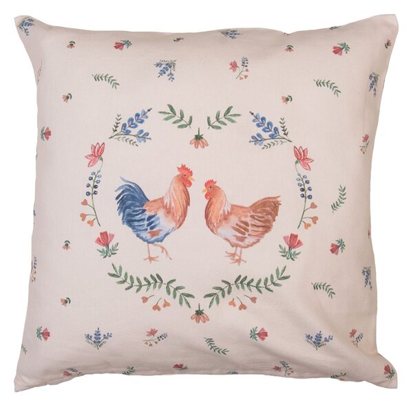 Bavlnený povlak na vankúš Chicken and Rooster - 40*40 cm - Clayre & Eef