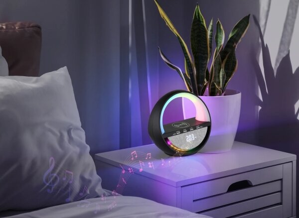 Globo 39907S - LED RGB Dot nabíjateľná stolná lampa s reproduktorom SOUNDRA LED/3,5W/5V 1800 mAh