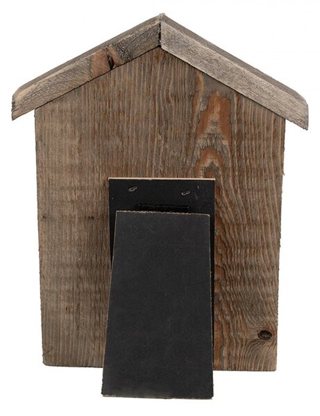 Hnedý antik drevený fotorámik domček s klipom Clipp - 17*3*21 cm / 10*15 cm - Clayre & Eef
