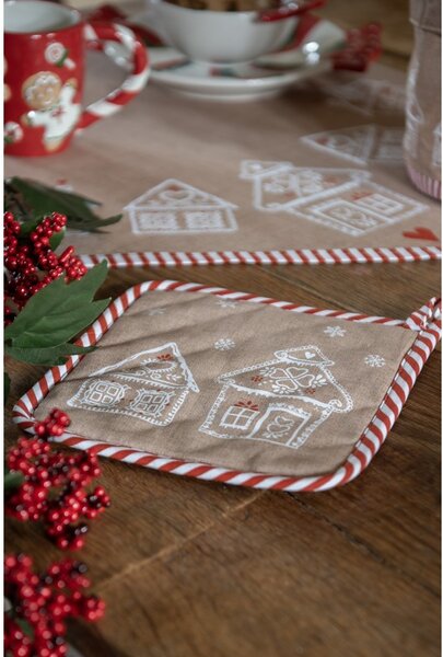Chňapka s perníkovými chalúpkami Gingerbread Bliss - 20*20 cm - Clayre & Eef