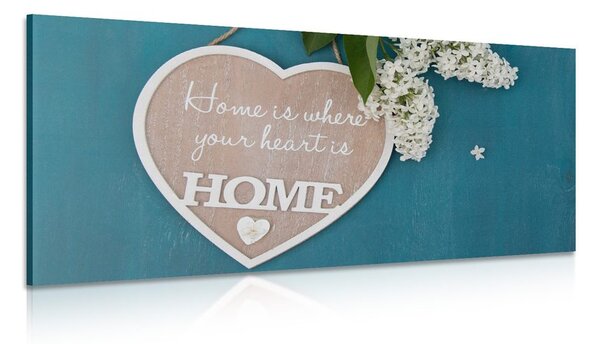 Obraz srdce s citátom - Home is where your heart is