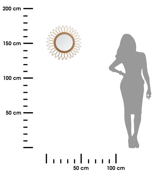 Zrkadlo Sharp Sun, hnedé