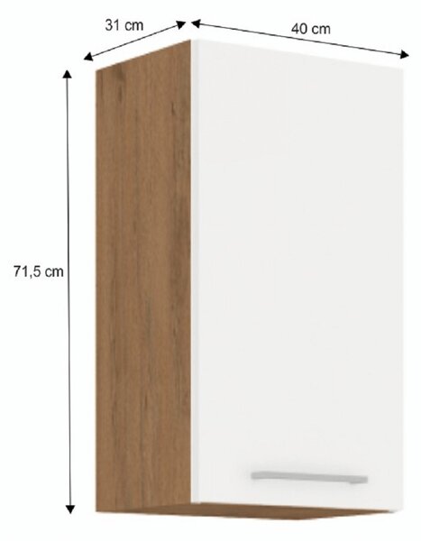 NovýNábytok.sk Horná kuchynská skrinka 40 G-72 1F Velaga (biely lesk + dub lancelot). Vlastná spoľahlivá doprava až k Vám domov. 1015521