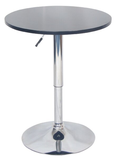 KONDELA Barový stôl s nastaviteľnou výškou, čierna, priemer 60 cm, BRANY 2 NEW