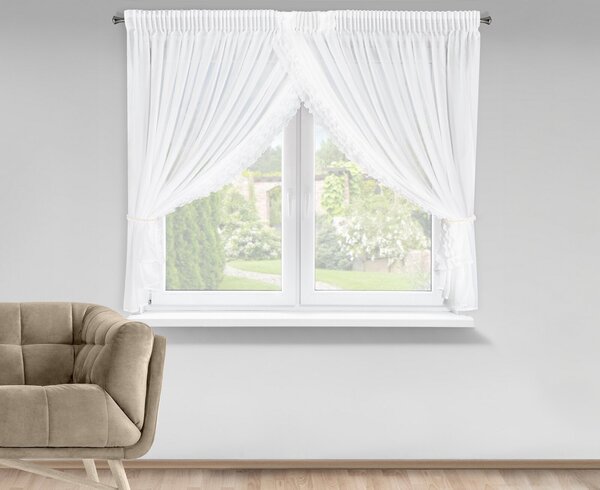 ZÁCLONA NA PÁSKE LUISA 400X160 CM BIELA
