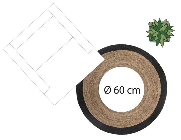 Koberec Isabelle, (fi) 120 cm, hnedá/čierna