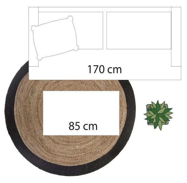 Koberec Isabelle, (fi) 120 cm, hnedá/čierna