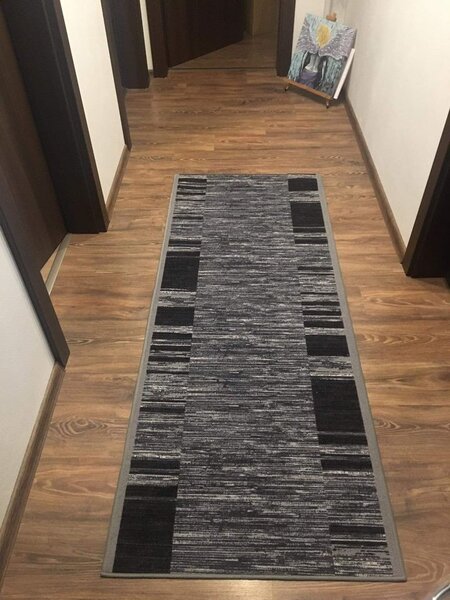 Associated Weavers , Protišmykový behúň na mieru Adagio 19 šedý, šíre 80 cm, šedá, chodba / predsieň