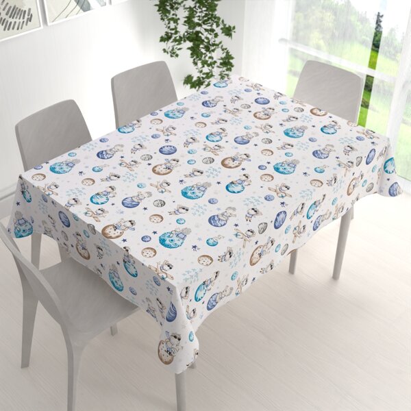 Biante Detský bavlnený obdĺžnikový obrus Sandra SA-644 Malý modrý princ na bielom 50x100 cm