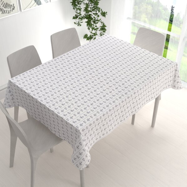 Biante Bavlnený obdĺžnikový obrus Sandra SA-641 Temne modrý ľudový kvetinový vzor na bielom 80x120 cm