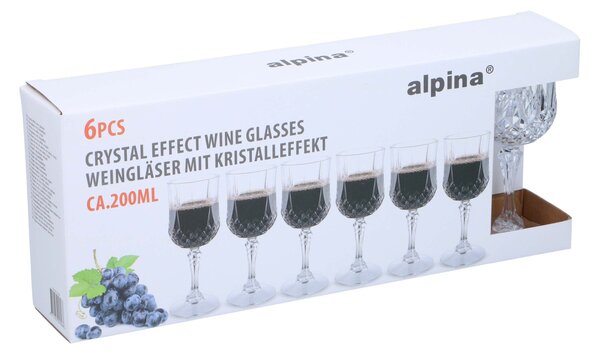 Plastový pohár na víno ALPINA 200ml 6ks