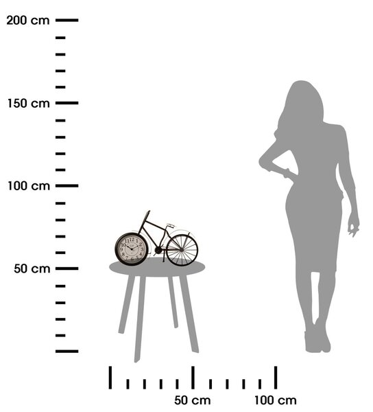 Stolné hodiny Bike, čierna