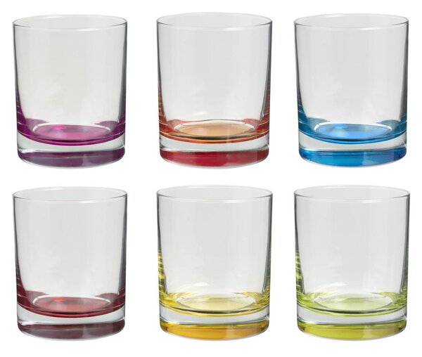 Sklenený pohár na vodu Color 300 ml sada 6ks