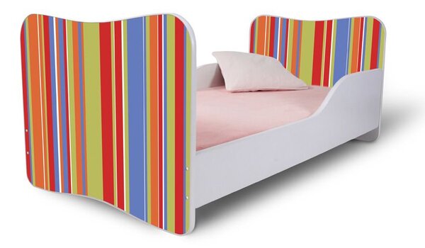 MAXMAX Detská posteľ ORANŽOVÉ PRÚŽKY + matrac ZADARMO