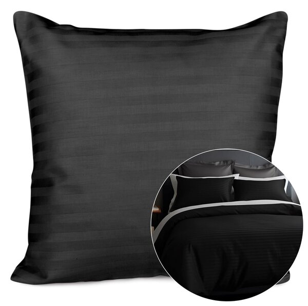 SATÉNOVÁ OBLIEČKA NA VANKÚŠ CIZGILI BLACK 40X40 CM EXCLUSIVE ČIERNA