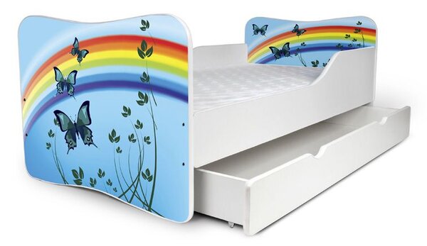 Detská posteľ so zásuvkou MOTÝLCI + matrac ZADARMO