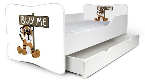 MAXMAX Detská posteľ so zásuvkou TIGRÍK + matrac ZADARMO