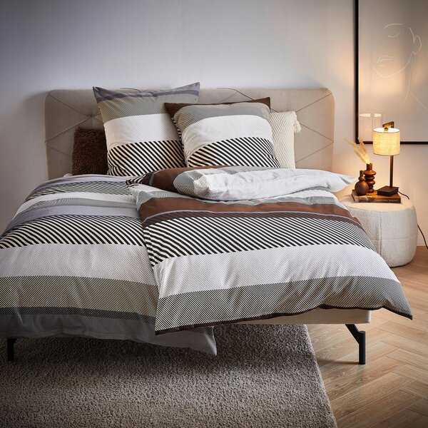 OBOJSTRANNÁ POSTEĽNÁ BIELIZEŇ, flanel, sivá, čierna, svetlosivá, 135/200 cm Esprit - Online Only bytové doplnky, Online Only