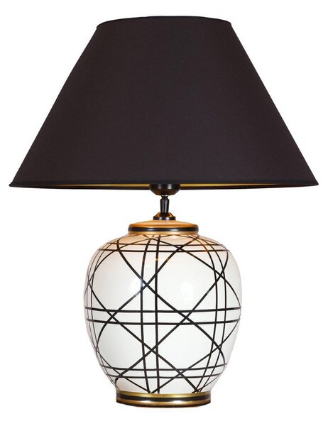 PR Home Stolová lampa New York, čierna, výška 45 cm, keramika, Čierna, Obývacia izba / jedáleň, Textil / látka / hodváb, Stojacie svietidlo