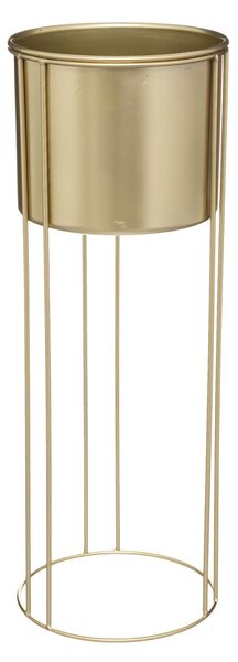 KOVOVÝ KVETINÁČ SO STOJANOM MAX GOLD SADA 2KS 58X21,5 CM+41,5X18,5 CM ZLATÁ