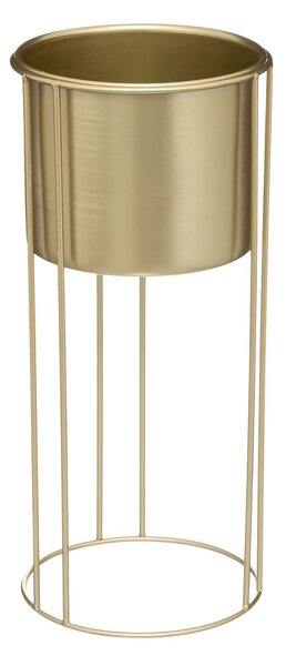 KOVOVÝ KVETINÁČ SO STOJANOM MAX GOLD SADA 2KS 58X21,5 CM+41,5X18,5 CM ZLATÁ