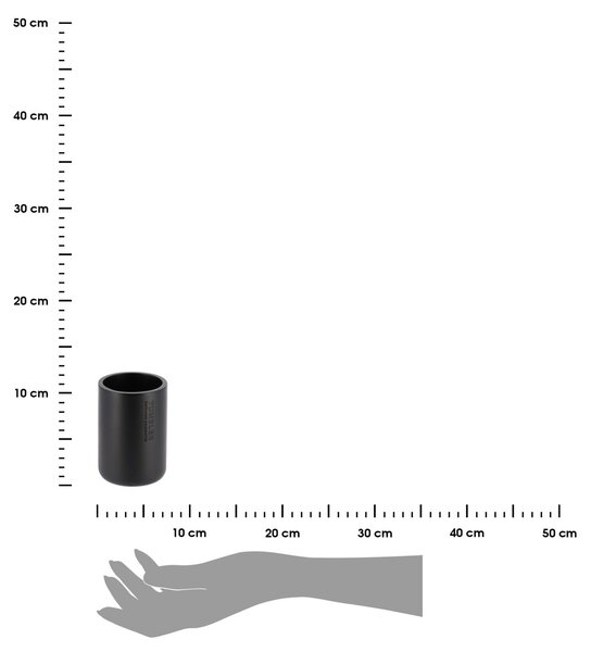 Kúpeľňový pohár Loudis, čierna, 350 ml