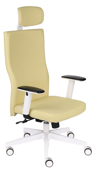 NABBI Timi W Plus HD kancelárska stolička s podrúčkami žltá / biela
