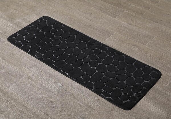 Predložka do kúpeľne Stones, 45x120 cm, čierna