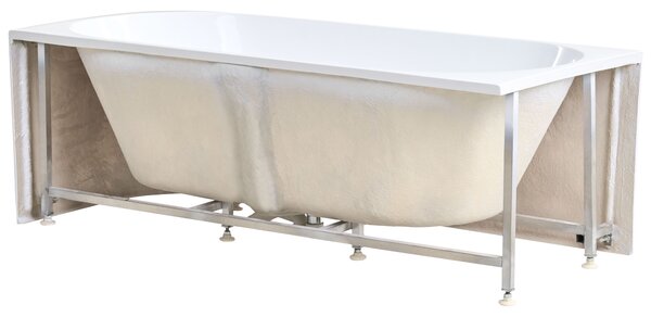 Rohová vaňa biela pravostranná akrylát 170 x 80 cm lesklý povrch s prepadom moderný štýl kúpeľňa