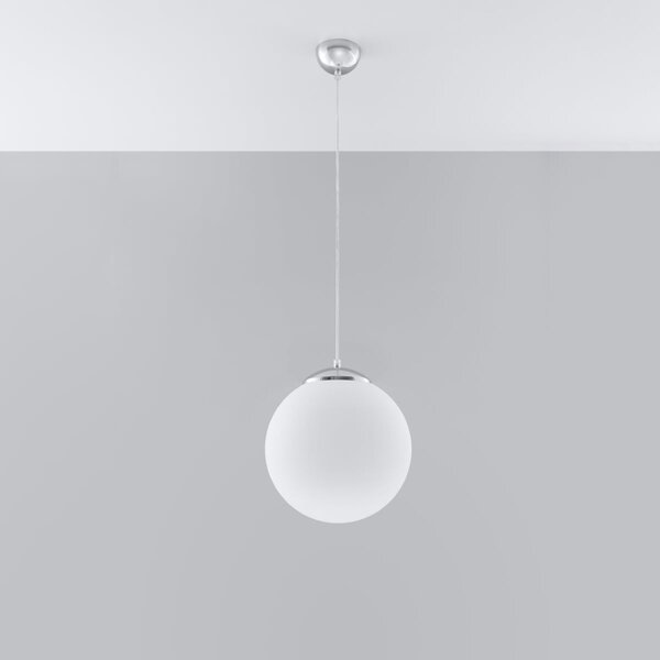 Závesné svietidlo Ugo, 1x biele sklenené tienidlo, (fi 30 cm), ch