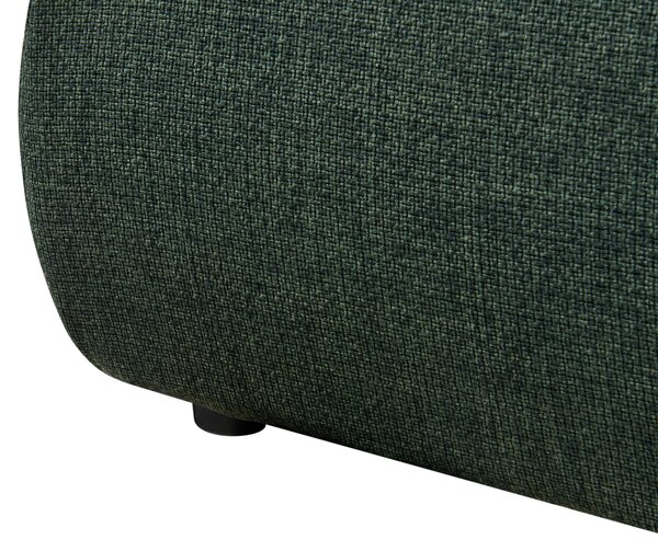 Posteľ tmavozelená polyester látkové čalúnenie 180 x 200 cm lamelový rošt hrubé čalúnené čelo postele moderný štýl spálňa