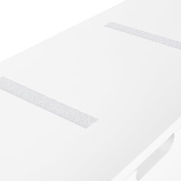 Skrinka na topánky biela MDF 2 priehradky úložný priestor so sedacím vankúšom minimalistický škandinávsky štýl predsieň