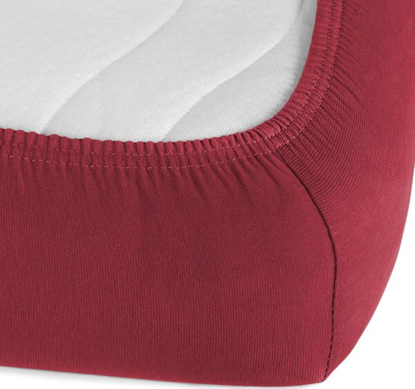 Jersey napínacie prestieradlo na vysoký matrac JR-010 Vínové 80 x 200 - výška 30 cm