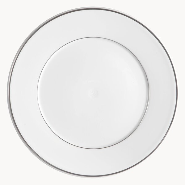 Ručne vyrobené porcelánové plytké taniere's platinovým okrajom Vitruv, 2 ks