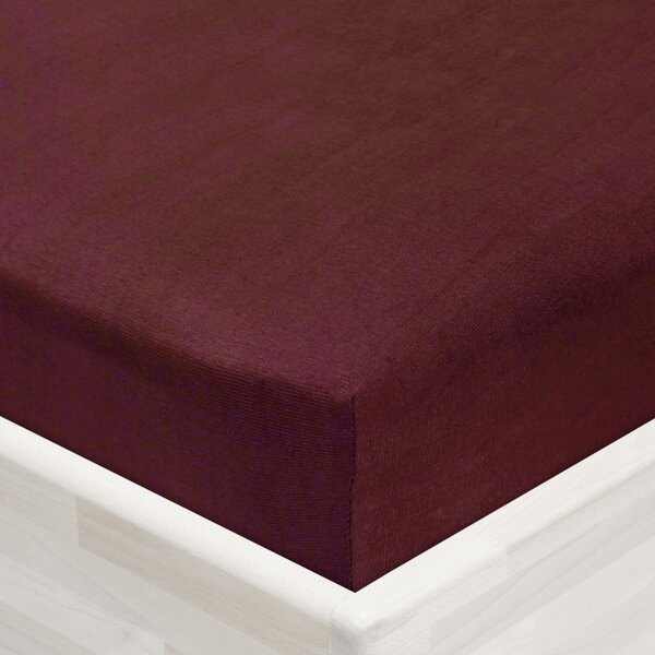 Detské jersey napínacie prestieradlo do postieľky JR-011 Bordó 60 x 120 x 10 cm - do postieľky