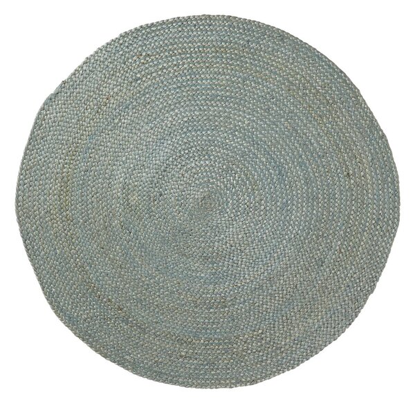 Modrý jutový koberec Kave Home Dip, ⌀ 100 cm