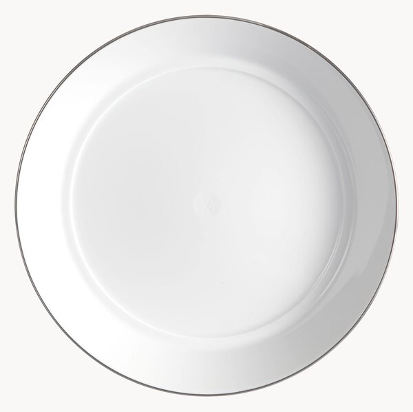 Ručne vyrobené porcelánové taniere na cestoviny's platinovým okrajom Vitruv, 2 ks