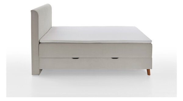 Béžová boxspring posteľ s úložným priestorom 180x200 cm Memphis - Meise Möbel