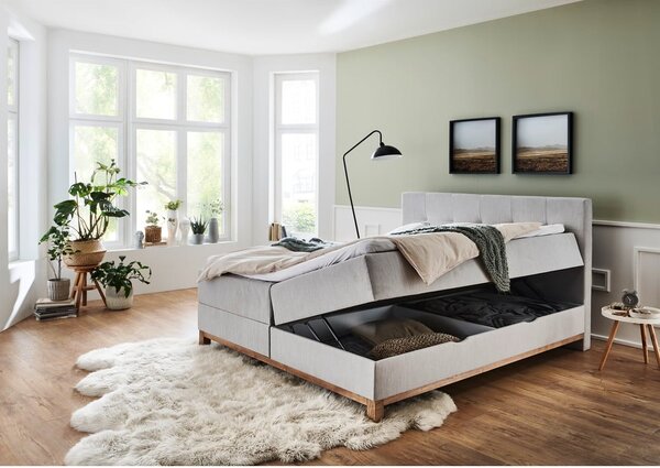 Svetlosivá boxspring posteľ s úložným priestorom 160x200 cm Catania - Meise Möbel