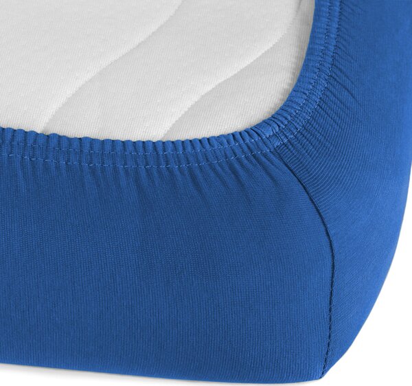 Jersey napínacie prestieradlo na extra vysoký matrac JR-016 Modré 80 x 200 - výška 40 cm