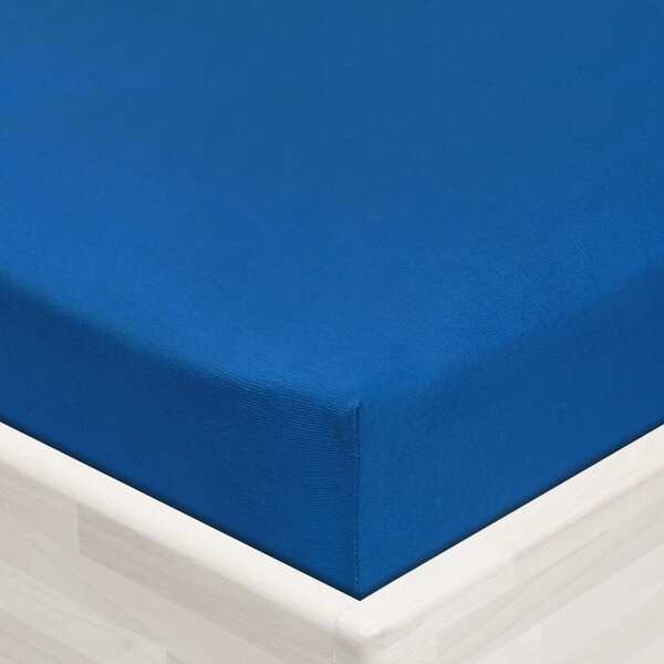 Jersey napínacie prestieradlo JR-016 Modré 90 x 200 - výška 20 cm