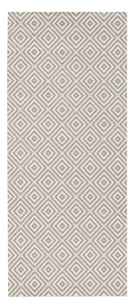 Sivý vonkajší koberec NORTHRUGS Karo, 80 × 200 cm