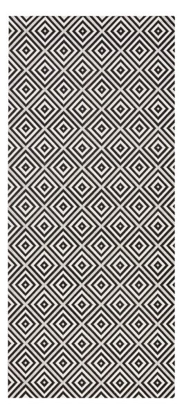 Čierno-biely vonkajší koberec NORTHRUGS Karo, 80 x 150 cm