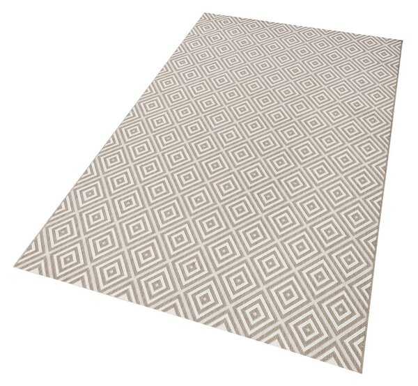 Sivý vonkajší koberec NORTHRUGS Karo, 80 × 150 cm