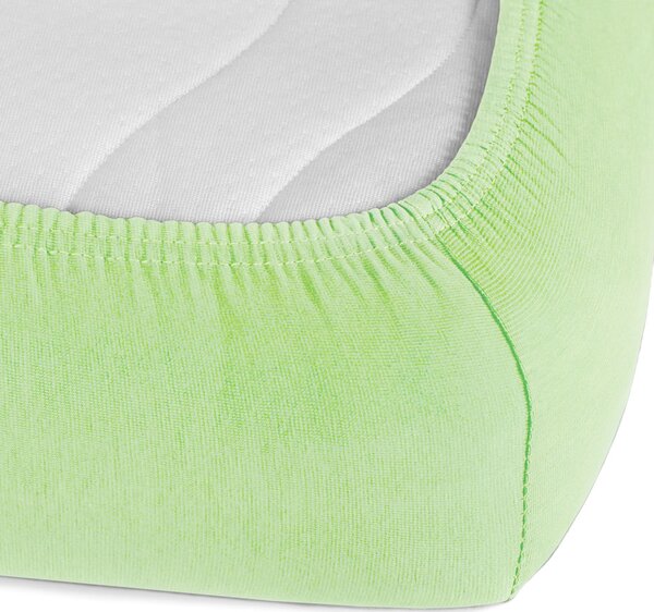 Jersey napínacie prestieradlo JR-018 Pastelovo zelené 90 x 200 - výška 20 cm